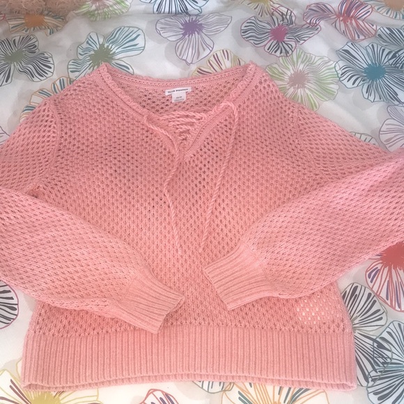 Club Monaco Tops - Club Monaco XS salmon top tie up 100% cotton salmon